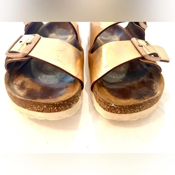 Birkenstock Rose Gold Double Strap Sandals - Picture 2 of 11